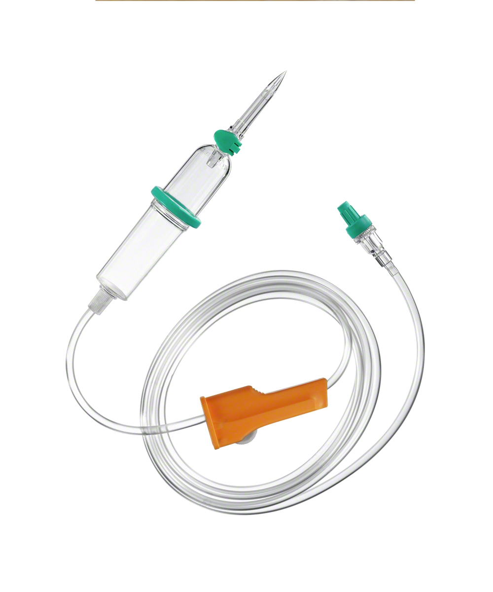 Deflussori per flebo monouso sterili LUER LOCK con regolatore di flusso (5 pezzi) senza ago, tubo 150 cm