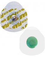 Elettrodi monouso ECG in gel liquido, dimensioni 36x40 mm, confezione da 50 pezzi, con superficie in schiuma di polietilene medicale, impermeabile e priva di lattice.