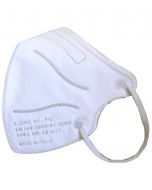 Semi-Maschera FFP2 NR Più in colore bianco, con materiali biocompatibili e design ergonomico, confezionata singolarmente per garantire igiene e qualità.