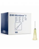 Aghi ipodermici sterili BD Microlance 30G 0,29×13 mm, vista frontale su fondo bianco