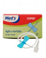 ago microperfusore 23G azzurro con alette e sistema di sicurezza sterile