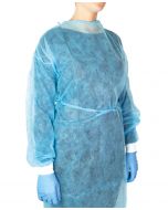 Camice monouso non sterile in tnt di colore azzurro 10 pezzi