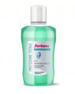 Collutorio remineralizzante al fluoro Forhans Protezione Totale, flacone da 500 ml, vista frontale