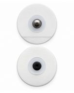 Elettrodi ECG monouso FIAB in foam: elettrodo ovale con clip in acciaio, vista frontale dall'alto