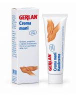 Crema mani idratante Gerlan in tubetto da 75 ml, vista frontale su fondo bianco