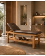 lettino massaggi professionale in legno per centro wellness