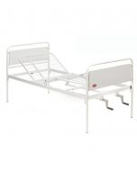 letto degenza 3 snodi 2 manovelle acciaio bianco 90x200