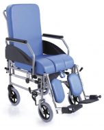 Acquista la sedia comoda a telaio rigido in acciaio reclinabile con rivestimento in similpelle blu su nim-net.it.