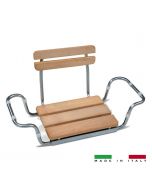 Sedile da vasca in legno con schienale