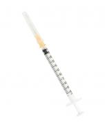 Siringa Terumo da 1 ml con ago integrato 25G per insulina, con scala graduata e connettore Luer centrale