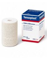 Benda adesiva elastica Tensoplast da 10 cm x 4,5 m, rotolo visto frontalmente
