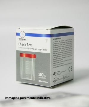 Contenitore sterile per urina 100 ml con tappo rosso con scatola