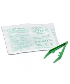 Pinzetta sterile monouso in plastica atossica 8 cm