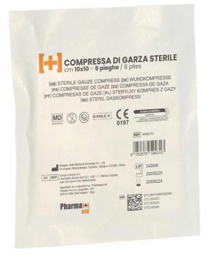 Compressa di Garza Sterile 10x10 cm – 8 Pieghe in Cotone Idrofilo