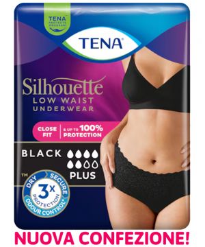 TENA Silhouette Normal Noir - Mutandine Assorbenti Vita Bassa 10 pezzi taglia M