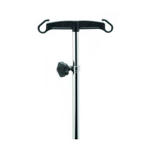 Asta porta, flebo in alluminio 2 ganci base 5 ruote