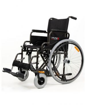 Carrozzina pieghevole autospinta con doppia crociera e ruote estraibili seduta 45 cm