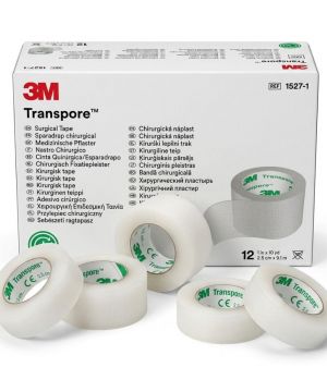 Cerotto ipoargenico e impermeabile 3M Transpore 2.5mm x 9.14 mt - 12 rotoli