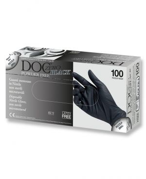 Guanti in nitrile monouso neri senza polvere Doc Black 100 pezzi