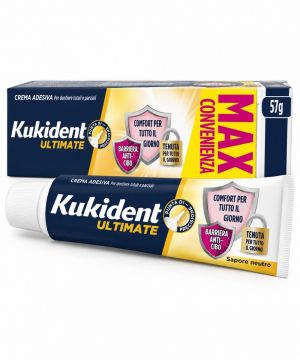 Crema Adesiva per Dentiere Ultimate Sapore Neutro 57 gr - KUKIDENT