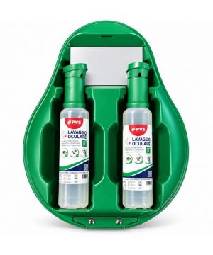 Lavaocchi a Parete con 2 Flaconi Sterili da 500 ml - DROP