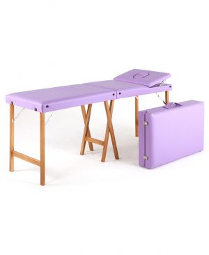 Lettino massaggio portatile richiudibile in legno con alzatesta