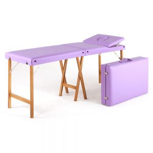 Lettino valigia massaggio richiudibile in legno 2 sezioni
