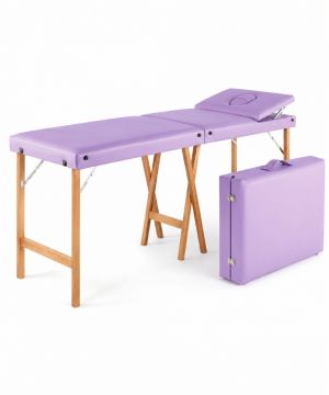 Lettino Massaggio Portatile Pieghevole con Foro Viso e Alzatesta - Colebee S