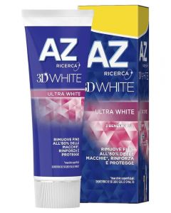 Scopri il potere sbiancante del dentifricio AZ 3D UltraWhite: protezione, freschezza e luminosità in un unico prodotto. Acquista ora per un sorriso radioso e protetto.