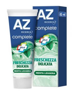 Scopri il Dentifricio AZ Complete Freschezza Delicata per una pulizia profonda e una protezione completa. Garantisci un sorriso sano e un'alito fresco grazie alla sua formula delicata e efficace. Acquista ora e regala alla tua bocca il miglior trattamento