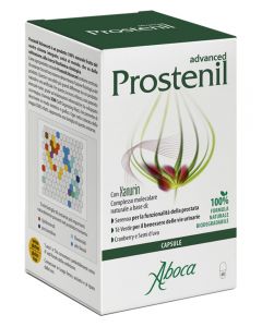 Prostenil Advanced, integratore naturale per la salute della prostata e delle vie urinarie. Contiene Serenoa, Tè Verde, Cranberry e Semi d'uva. Flacone da 60 capsule.