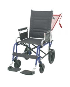 Carrozzina pieghevole da transito con schienale reclinabile seduta 43 cm doppia crociera