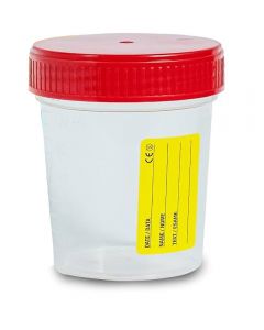contenitore urina sterile 150 ml tappo rosso