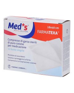 Garze Sterili 18x40cm in Puro Cotone Confezione 12 pezzi