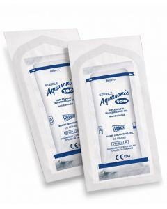 Applicazione del gel ultrasuoni sterile Aquasonic 100 su trasduttore ecografico
