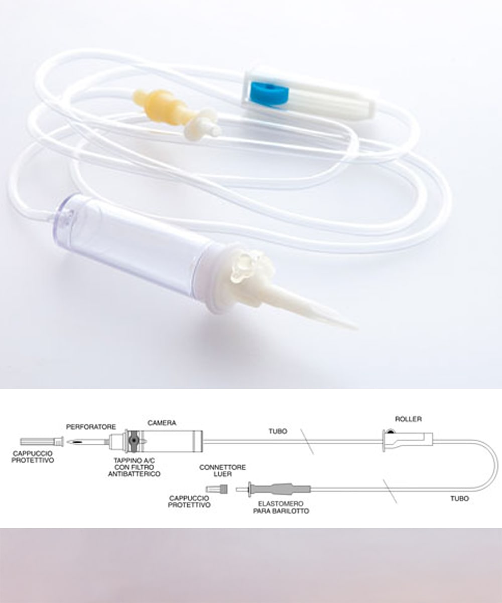 SANIFARMAITALIA Deflussore Con Ago E Roller – Cono Luer Lock, Tubo 150 Cm – Per Infusione E Somministrazione Fluidi - 5